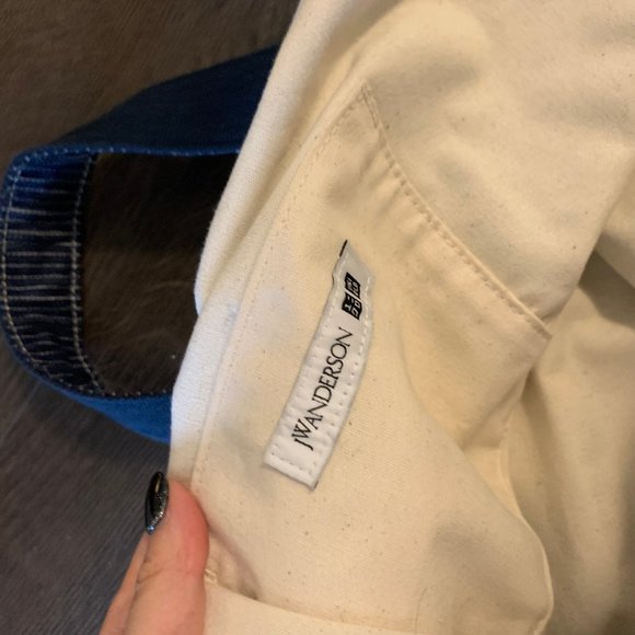 Rare Uniqlo x JW Anderson Large Denim Striped Tote - Picture 7 of 9